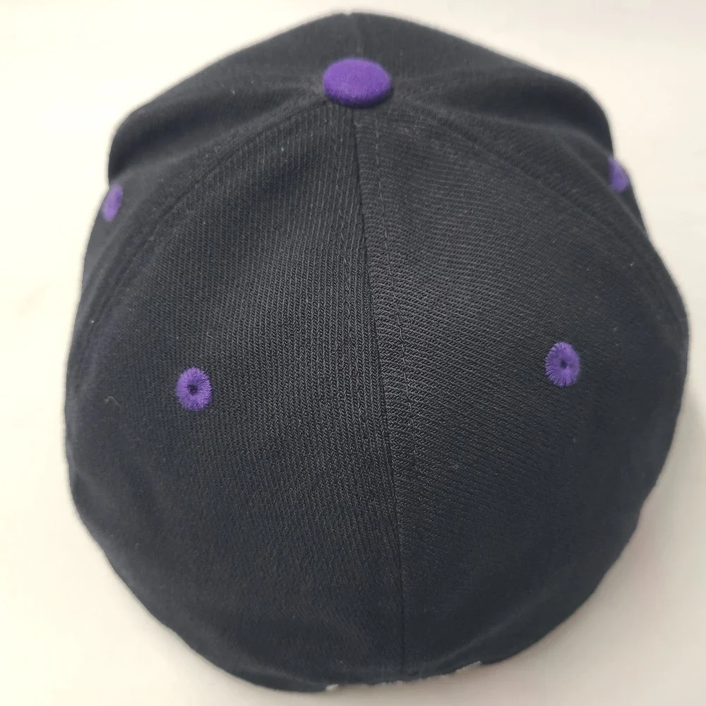 Adidas Hat Fitted L-XL Black Purple‎ Lions L Logo Flat Brim Baseball Casual Men